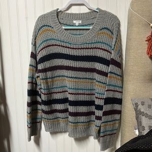 Eyeshadow Striped Knit Sweater
